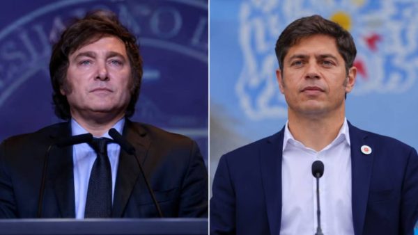 Encuesta mide rechazo de votantes a Milei y Kicillof